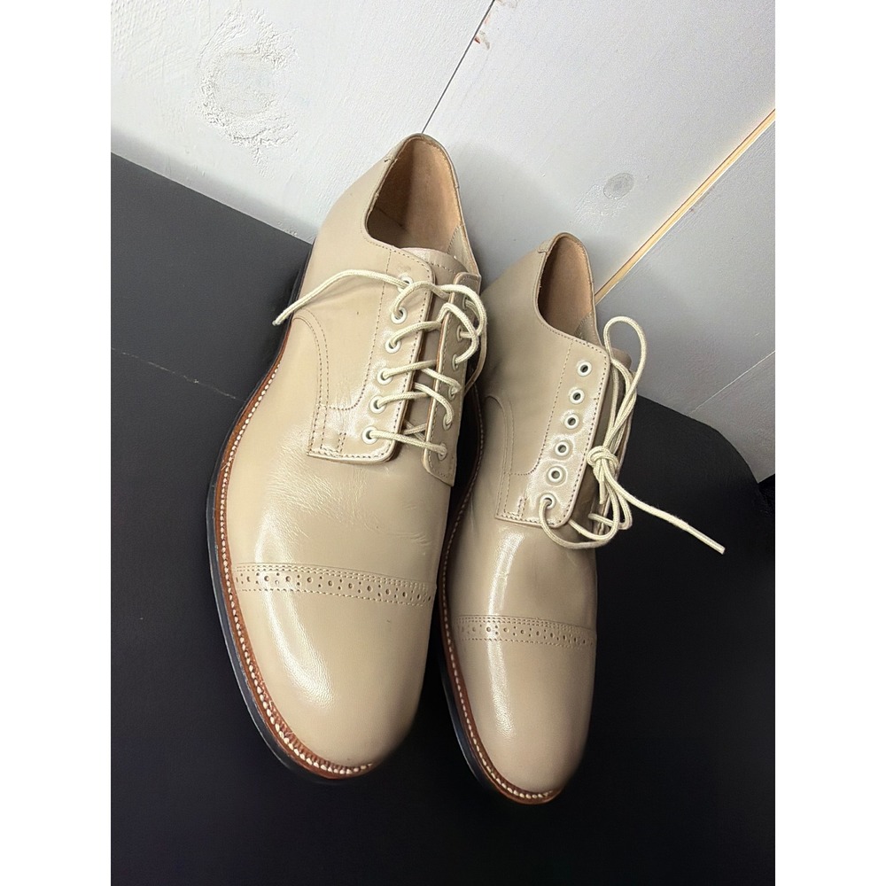 Stacy Adams Mens 11 D Tan Leather Cap Toe Oxford Dress Shoes 465552